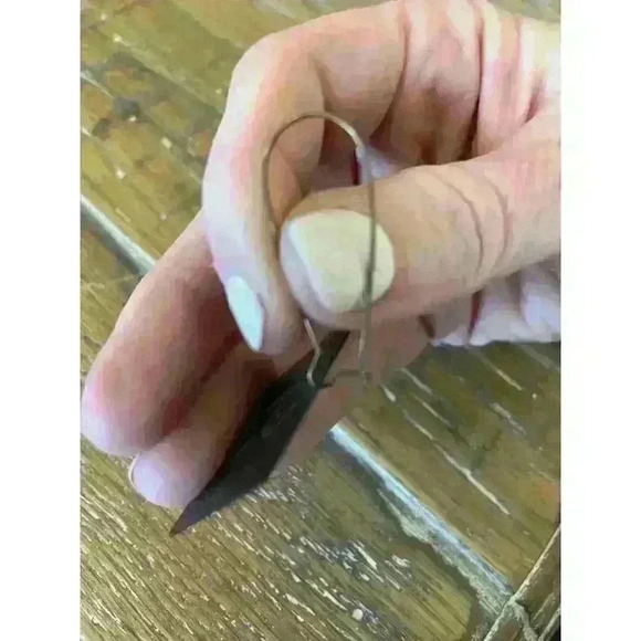 Metal Two-Toned Monogrammed "C" Dangle Earrings - Picture 3 of 4